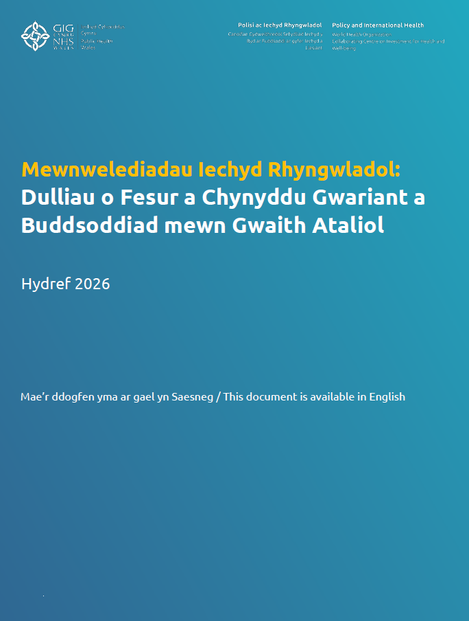 Mewnwelediadau Iechyd Rhyngwladol Dulliau o Fesur a Chynyddu Gwariant a Buddsoddiad mewn Gwaith Atalio